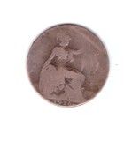 Moneda Marea Britanie 1/2 penny 1916, circulata, uzata
