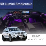 Lumini ambientale BMW X3 X4 (F25 F26) 2012-2017 dedicat set complet control telefon sau sistem original