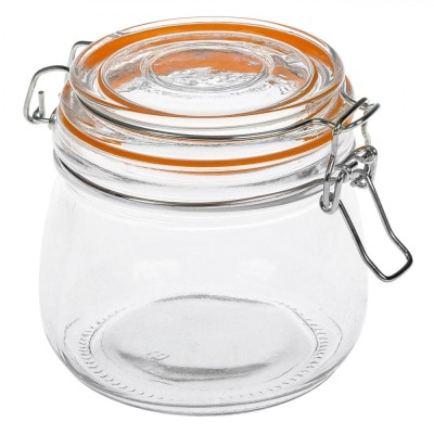 Borcan Sticlă, Capac Sigiliu, Capacitate 0,5L, Transparent foto