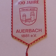 Fanion (vechi) fotbal - TSV ROT-WEISS AUERBACH (Germania) aniversare 100 de ani