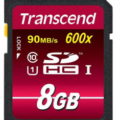 Card de memorie Transcend SDHC, 8GB, UHS-I U1, 600x, Clasa 10