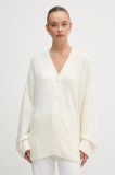 United Colors of Benetton cardigan din amestec de l&acirc;nă culoarea bej, 126WD604Z