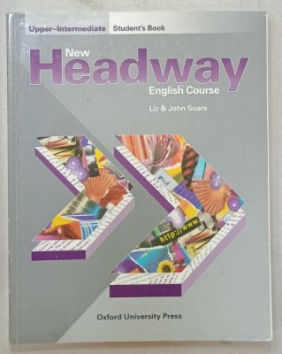 NEW HEADWAY , ENGLISH COURSE , STUDENT &amp;#039;S BOOK ,UPPER - INTERMEDIATE by JOHN and LIZ SOARS , 1998 foto