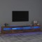 vidaXL Comodă TV cu lumini LED, stejar fumuriu, 270x35x40 cm 3152751