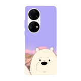 Husa compatibila cu Huawei P50 Pro model Ice panda We Bare Bears, Silicon, TPU, Viceversa, Transparent, Carcasa