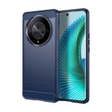 Husa Techsuit Carbon Silicone Albastra pentru Honor Magic6 Lite - Protectie Anti-soc