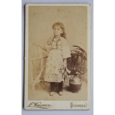 CDV Atelier Romania Bucuresti Bucuresci Bucarest L. Waisman - Fetiță &icirc;n port popular