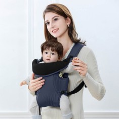 Marsupiu Honeybaby, 9 kg, Albastru, Material Moale, Anti-Alunecare, 5+ Luni