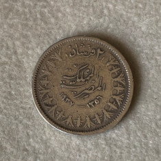 2 Piastres 1937 Egipt - Argint