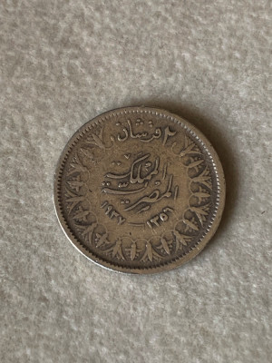 2 Piastres 1937 Egipt - Argint foto