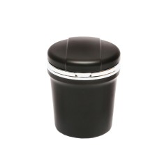 Scrumiera auto universala negru-argintiu cu lumina LED multicolor