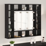 vidaXL Dulap cu oglindă Stejar negru 91 x 15 x 76.5 cm Lemn compozit