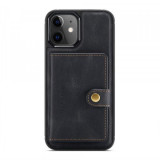 Husa silicon iPhone 12 mini, portofel magnetic detasabil, Negru, Apple