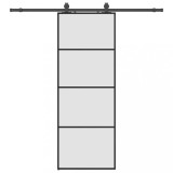 Cumpara ieftin Usa glisanta cu set de feronerie neagra 76x205 cm Sticla ESG