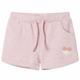 Pantaloni scurți pentru copii cu șnur, roz deschis combinat, 104, vidaXL