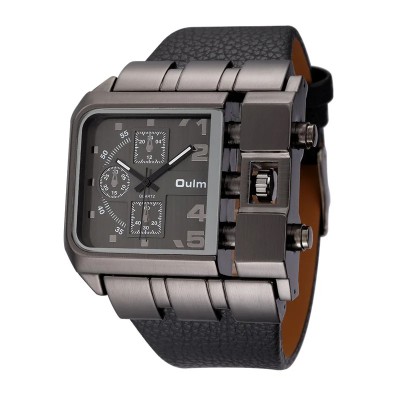 Ceas barbatesc Oulm Casual Quartz Analog Sport Elegant Luxury Multiple fuse orare Negru foto