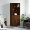 VidaXL Dulap &icirc;nalt, stejar maro, 69,5x34x180 cm, lemn compozit