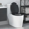 Capac WC cu eliberare rapidă, &icirc;nchidere lentă, negru, duroplast