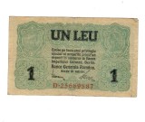 Romania 1917 - 1 leu BGR, ocupația germana, circulata