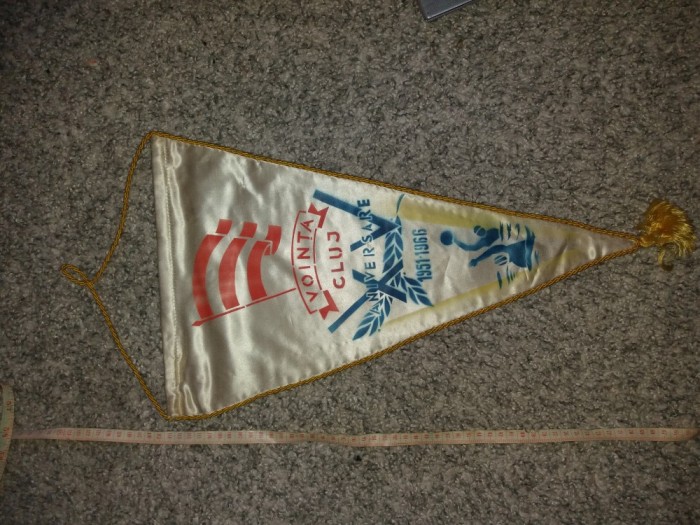 Fanion club sportiv Vointa Cluj, polo, aniversare 25 ani, 1966