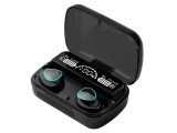 Casti Bluetooth M10 TWS, In-Ear, Negre, Autonomie 5h, Carcasa 2000mAh, Compatibile Smartphone