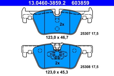 ATE 13.0460-3859.2 set placute frana,frana disc foto