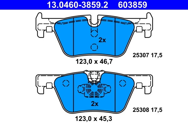 ATE 13.0460-3859.2 set placute frana,frana disc