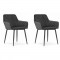 Set 2 scaune bucatarie/living, Artool, Nola, catifea, metal, negru, 58x57x79 cm
