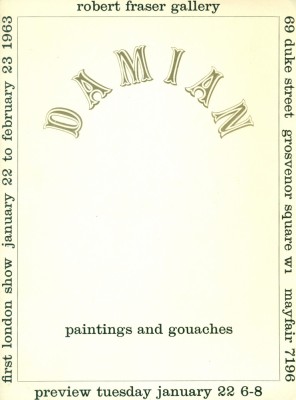 Placheta DAMIAN - Paintings and gouaches - Robert Fraser Gallery Londra 1963 foto