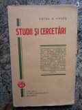 Petre V. Hanes - Studii si cercetari, 1928