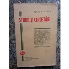 Petre V. Hanes - Studii si cercetari, 1928