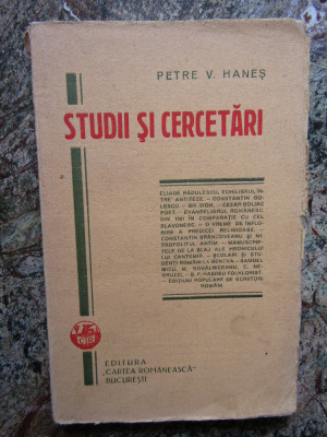 Petre V. Hanes - Studii si cercetari, 1928 foto