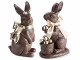 Cumpara ieftin Set 2 figurine Iepurasi polirasina maro aurie 11 x 9,5 x 20,5 H