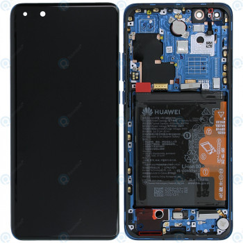 Huawei P40 Pro (ELS-NX9 ELS-N09) Capacul frontal al modulului de afișare + LCD + digitizer + baterie deep sea blue 02353PJJ foto