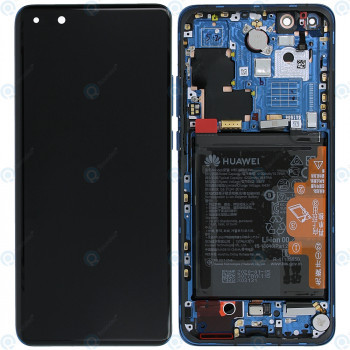 Huawei P40 Pro (ELS-NX9 ELS-N09) Capacul frontal al modulului de afișare + LCD + digitizer + baterie deep sea blue 02353PJJ
