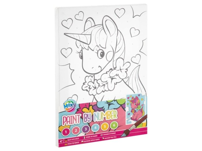Set creativ Picteaza pe numere, Canvas, unicorn