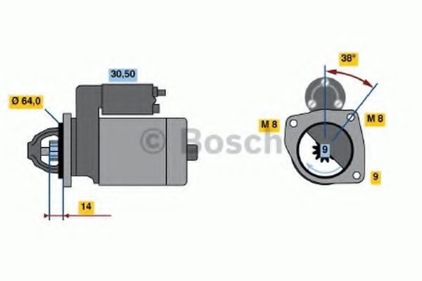 Starter FIAT STILO (192) (2001 - 2010) BOSCH 0 986 021 590