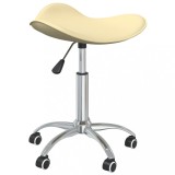 VidaXL Scaun pentru salon spa, crem, piele ecologică