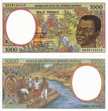 STATELE CENTRAL AFRICANE (GABON) 1.000 francs 2000 UNC!!!