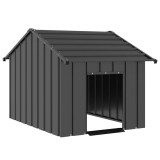 VidaXL Casă pentru c&acirc;ini cu acoperiș 83x130x85 cm oțel galvanizat
