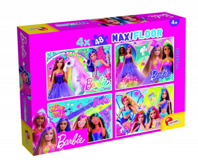 Puzzle de colorat maxi - Barbie (4 x 48 de piese) PlayLearn Toys foto