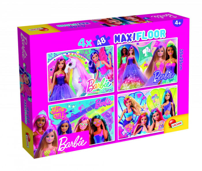 Puzzle de colorat maxi - Barbie (4 x 48 de piese) PlayLearn Toys