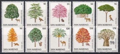 San Marino 1979 - Protecția mediului - Copaci și animale, MNH foto