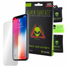 FOLIE ALIEN SURFACE HD, iPhone X, PROTECTIE ECRAN + ALIEN FIBER CADOU