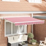 VidaXL Cortina Retractabilă Manual Roșu și Alb 350x200 cm țesătură