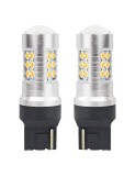 Set 2 becuri Led Auto Portocaliu T20 W21W Canbus cu 24SMD simpla intensitate 12-24V Portocaliu