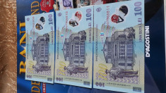 Bancnote 100 ron serii consecutive foto