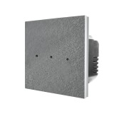 Cumpara ieftin Intrerupator touch triplu cap scara/cruce din marmura gri LUXION, Seria A