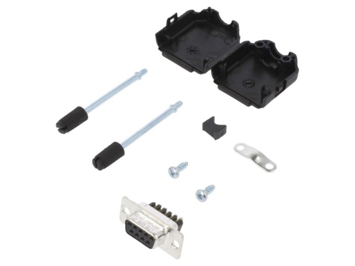 Conector D-Sub 9-Pin mamă drept