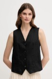 United Colors of Benetton vestă de in culoarea bej, un singur rand de nasturi